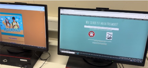 PC-Arbeitsplätze im EDV-Raum der Weingartenschule